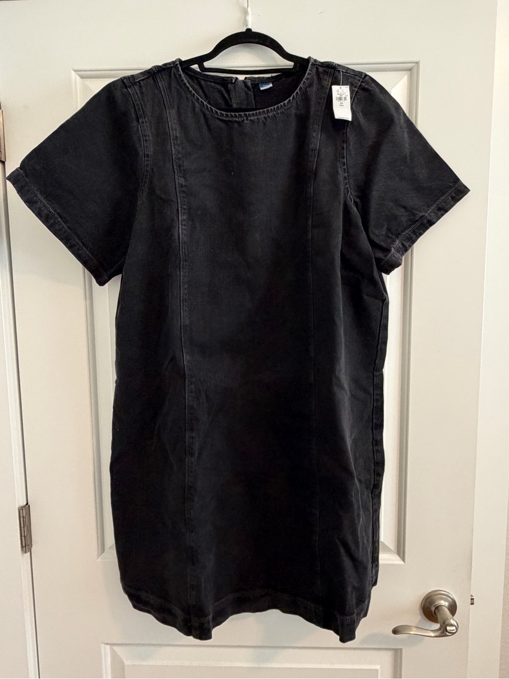 Short-Sleeve Black Denim Dress - XXL TALL